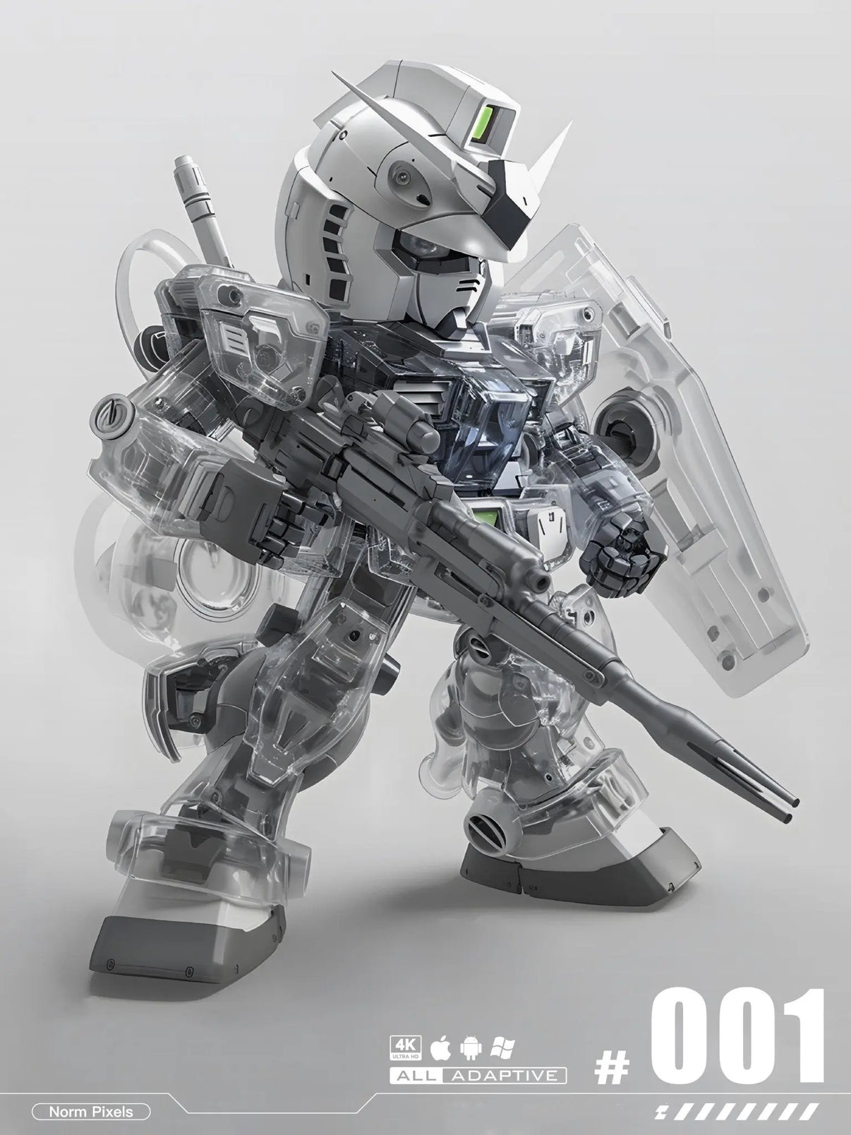 Gundam Unicorn 02 Banshee Norn 4K Neon Glow