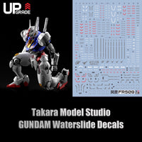 FM 1/100 Gundam Aerial HD fluorescent waterslide decals sheet for model kit customization