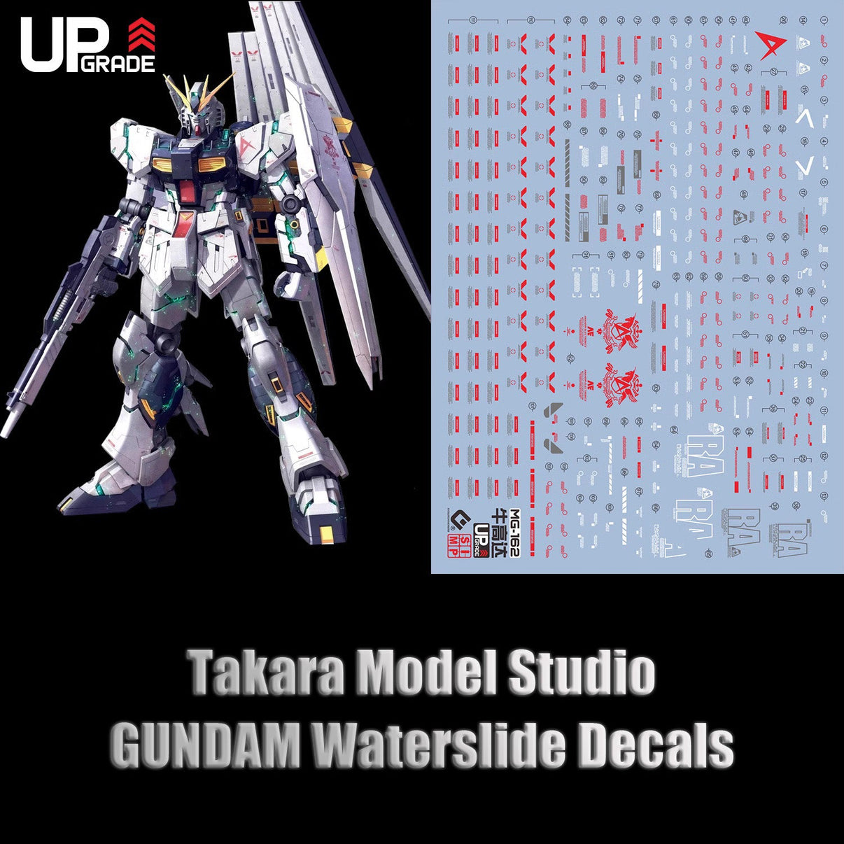 MG 1/100 RX-93 v Gundam Ver.KA HD Fluorescent Waterslide Decals sheet close-up