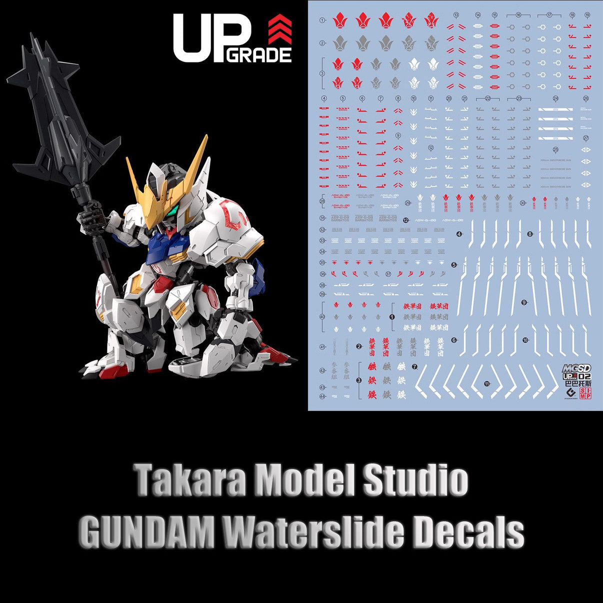 MGSD Barbatos water slide decals application on model kit parts
