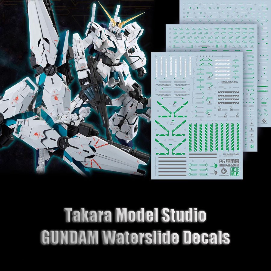 PG Unicorn Final Battle Waterslide Decals on HD fluorescent sheet