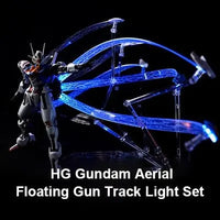 Kosmos HG Aerial LED Lighting Kit illuminating Gundam model floating gun track
