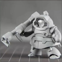 Magnetic Q Dom Gundam Set displayed as modern desk decor with customizable parts