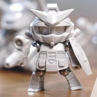 Customizable Gundam model with interchangeable parts and anime-inspired design