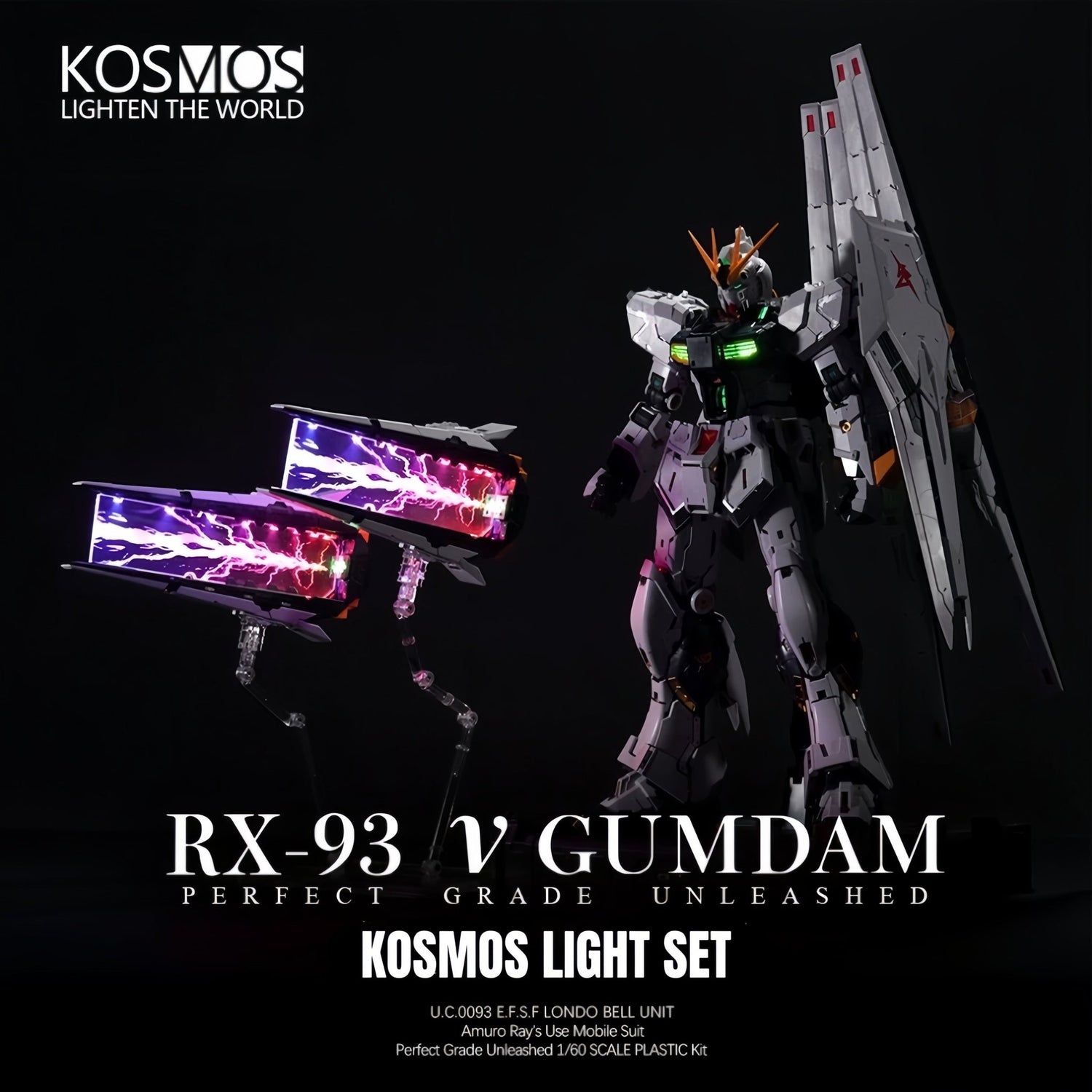KOSMOS PGU NU GUNDAM LED Light Kit Review: 4-Channel RGB, APP Control, and Real-World LED Performance - Takara Model Studio