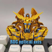 Keyboard Accessories Showcasing Gundam Artisan Keycaps in NT-D Style