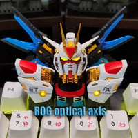 HiMAT Mode RGB effects demonstration on Gundam-themed mechanical keyboard accessories