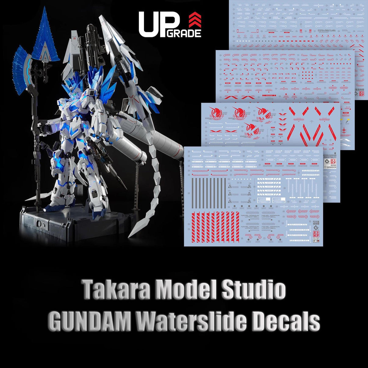 PG 1/60 Unicorn Gudnam Perfectibility HD Fluorescent Waterslide Decals - Takara Model Studio