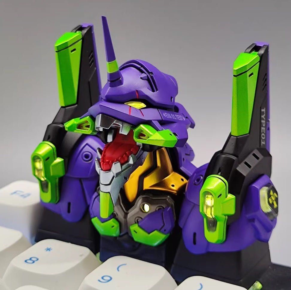 EVA Unit-01 artisan keycap - Neon Genesis Evangelion Unit 01 purple green design