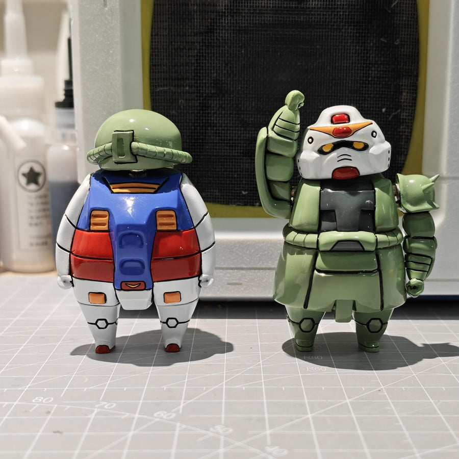 Pre-OrderFat Chibi RX-78 & Zaku II Gundam GK Unpainted White Resin M ...