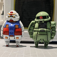 【Pre - Order】Fat Chibi RX - 78 & Zaku II Gundam GK Unpainted White Resin Model Kit (3D Printed) | With Iron Rods & Magnets + Free STL File - Takara Model Studio
