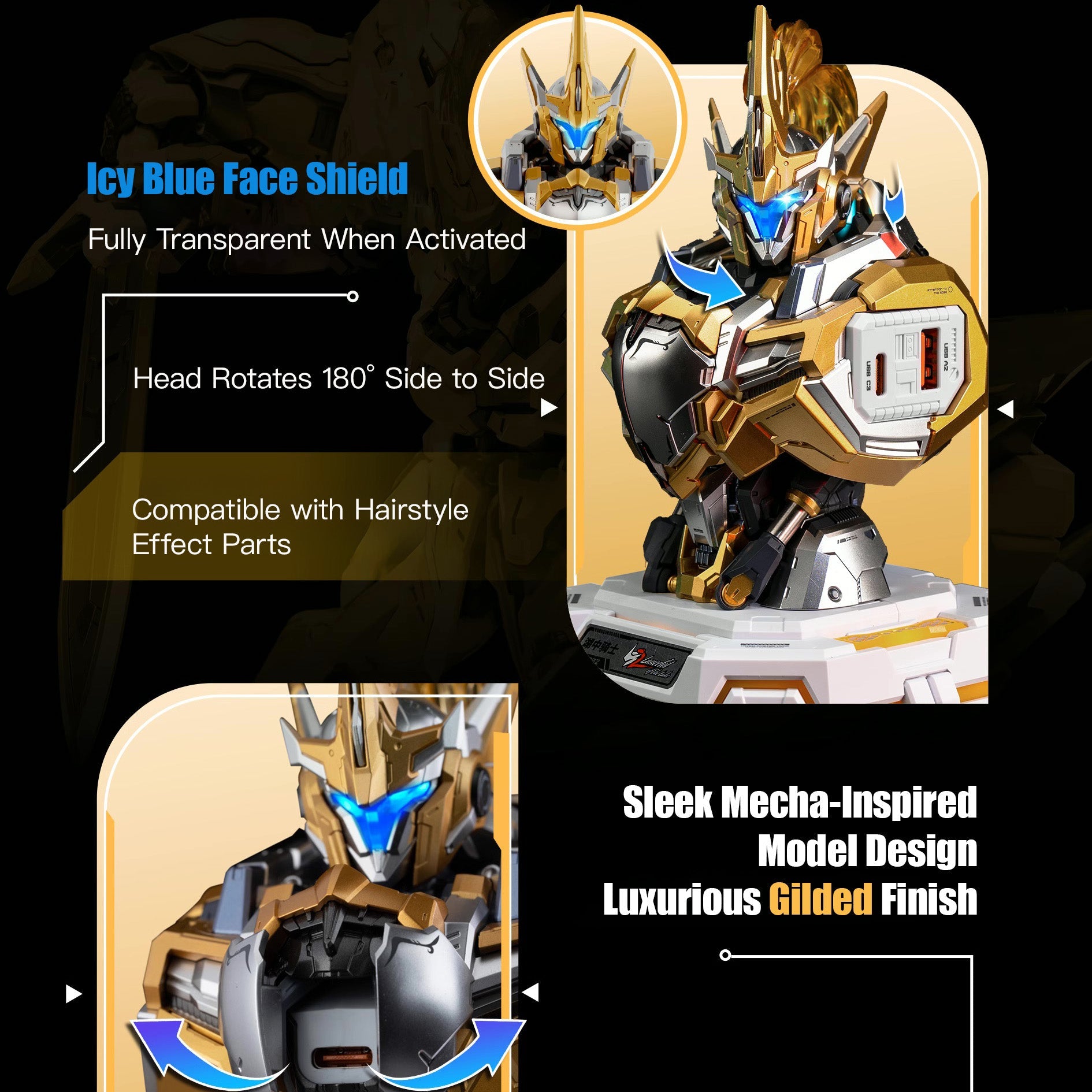 【Pre - Order】MOSHOW LANCELOT OF THE LAKE Gilded Edition 65W GaN Charging Console - Takara Model Studio