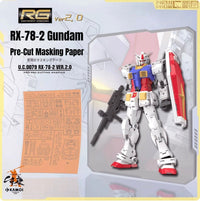 RG RX - 78 - 2 Gundam Ver.2.0 Pre - Cut Masking Paper & Etchings - Takara Model Studio