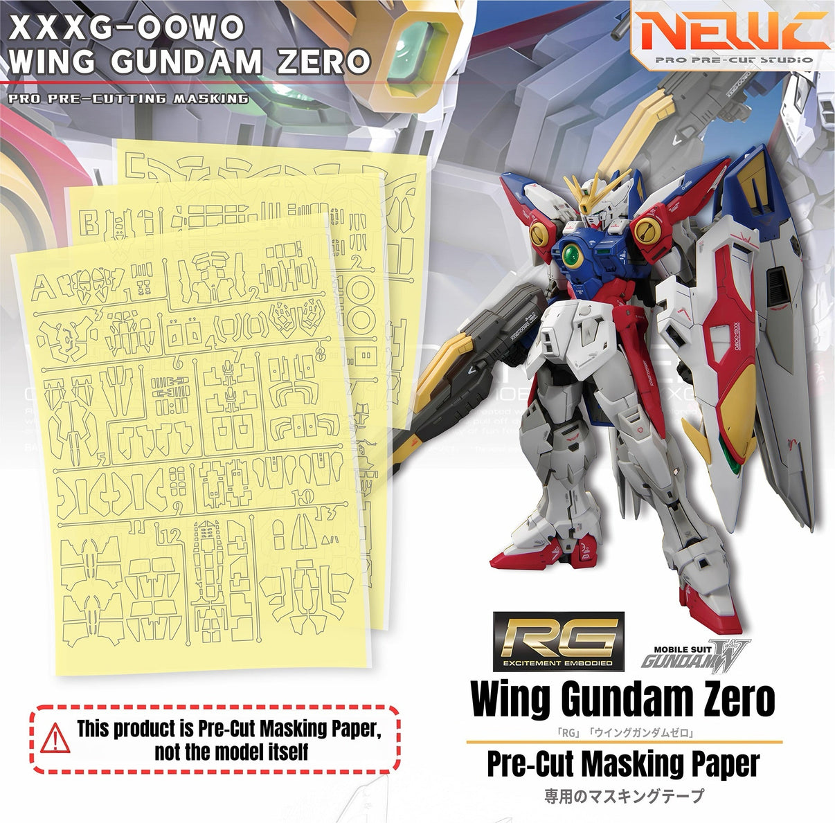 RG Wing Gundam Zero Pre - Cut Masking Paper & Etchings - Takara Model Studio